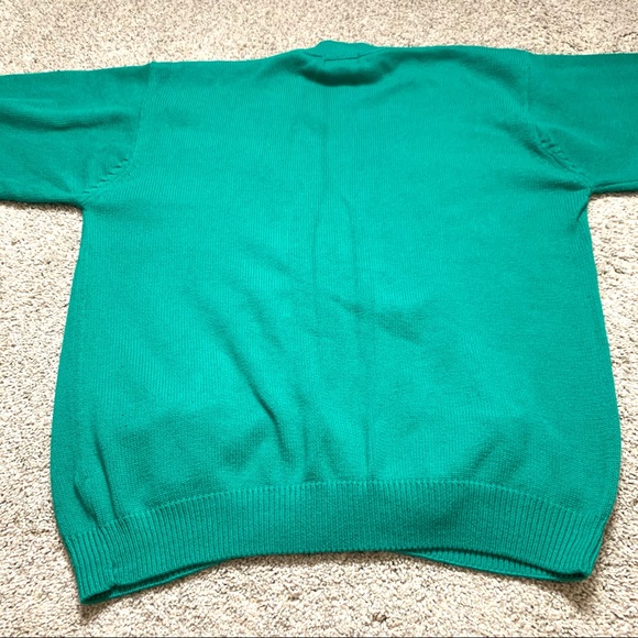 1980s Vintage Bay Club Men’s Green Cardigan Sweater Sz M - Picture 14 of 14
